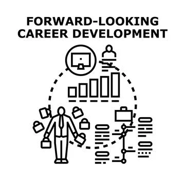 Person developing career path looking forward to future Stock Illustration