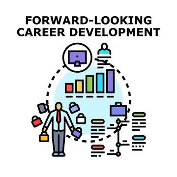 Person developing career path looking forward to future Stock Illustration