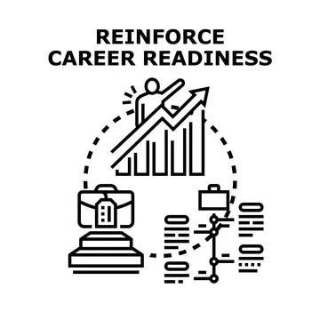 Person developing career path for readiness success Stock Illustration