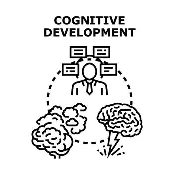 Person developing cognitive skills and thinking process Stock Illustration