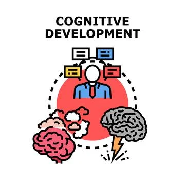 Person developing cognitive skills and thinking process Stockillustratie