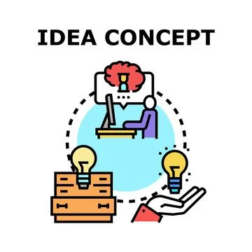 Person developing creative idea generating concept Stock Illustration