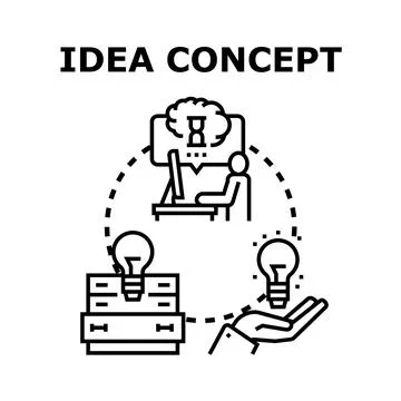Person developing creative idea generating concept Illustrazione stock