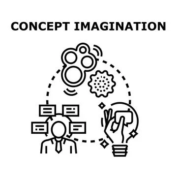 Person developing creative ideas for business solution imagination Stock Illustration