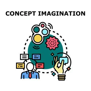 Person developing creative ideas for business solution imagination Stock Illustration