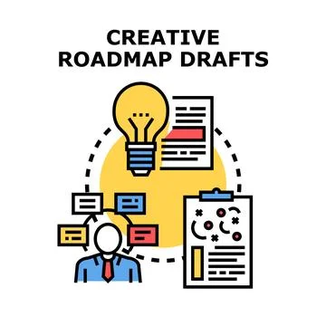 Person developing creative roadmap concepts and project drafts イラスト素材