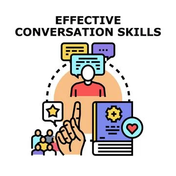 Person developing effective conversation influence communication skills Stock-Illustration