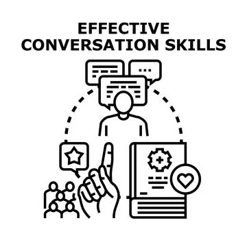 Person developing effective conversation influence communication skills Ilustração Stock