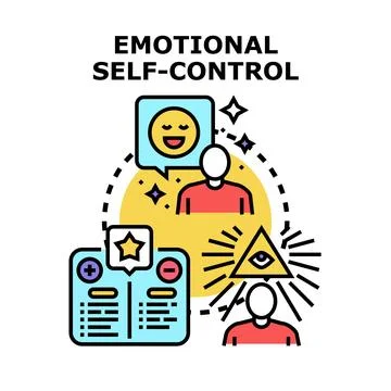 Person developing emotional self control managing inner feelings Stock Illustration