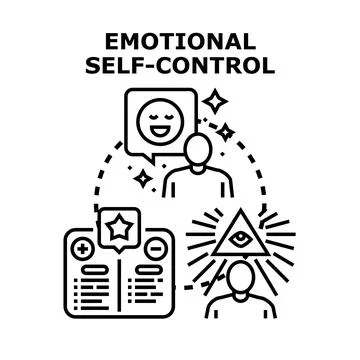 Person developing emotional self control managing inner feelings Stockillustratie