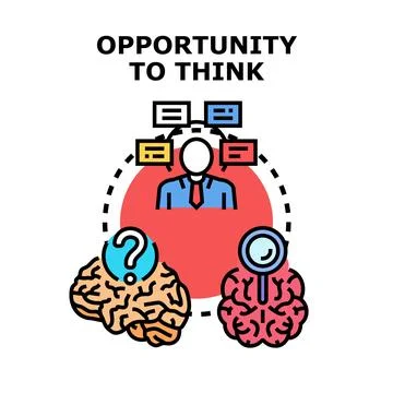 Person developing ideas thinking problem solving process Stock Illustration