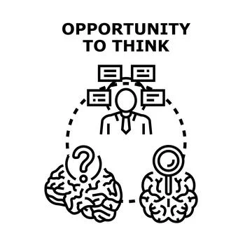 Person developing ideas thinking problem solving process Stock Illustration