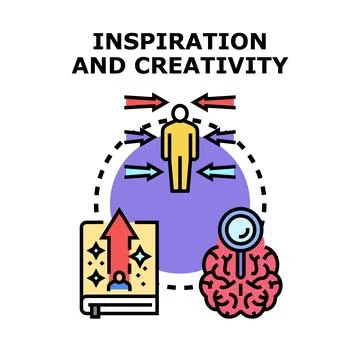 Person developing inspiration and creativity generating ideas Stock Illustration