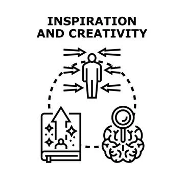 Person developing inspiration and creativity generating ideas Stock Illustration