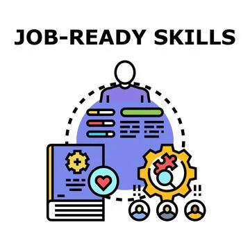 Person developing job ready skills through education and training Illustrazione stock