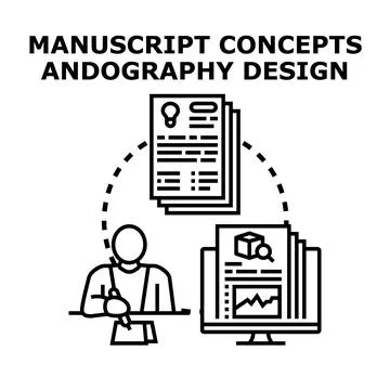 Person developing manuscript concepts and graphic design イラスト素材