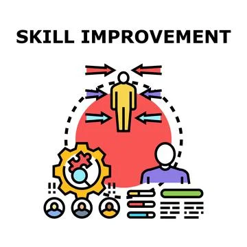 Person developing new abilities and professional skills Stock Illustration
