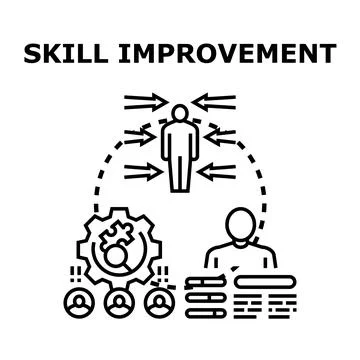 Person developing new abilities and professional skills 库存插图
