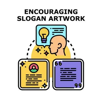 Person developing a new business idea or slogan Stock Illustration