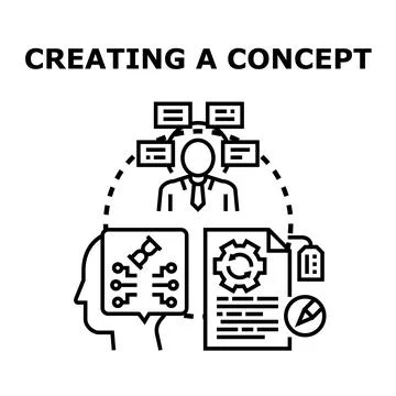 Person developing new concept creating innovative ideas Stock Illustration