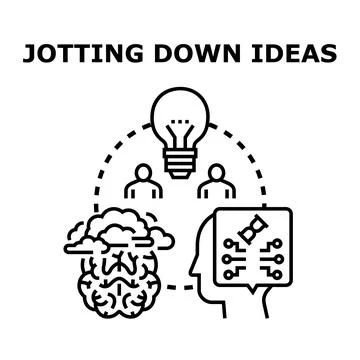 Person developing new ideas and creative thinking process Stock Illustration