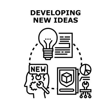 Person developing new ideas and creative business solutions Illustrazione stock