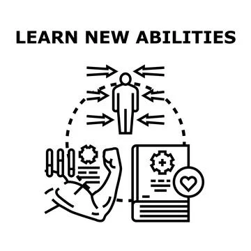 Person developing new strengths and learning abilities Stock Illustration