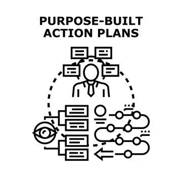 Person developing purpose built action plans for strategy Stock Illustration