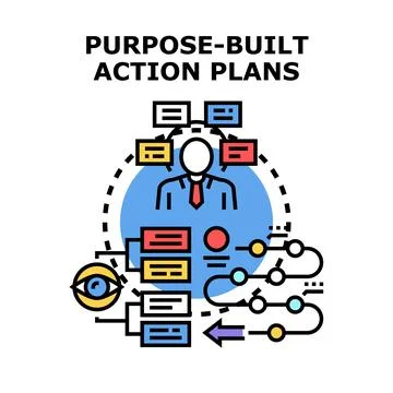 Person developing purpose built action plans for strategy Stock Illustration