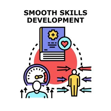 Person developing soft skills by knowledge and training Stock Illustration