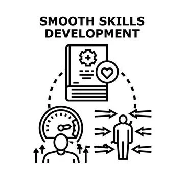 Person developing soft skills by knowledge and training Illustrazione stock