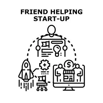 Person developing startup business plan and launching idea 库存插图