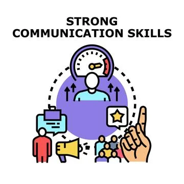 Person developing strong communication skills and public speaking 스톡 일러스트