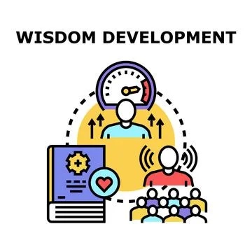 Person developing wisdom through learning and experience Stock Illustration