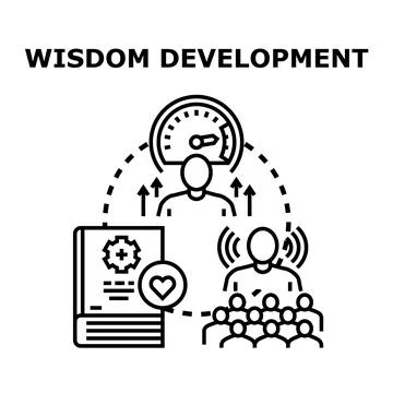 Person developing wisdom through learning and experience Stock Illustration