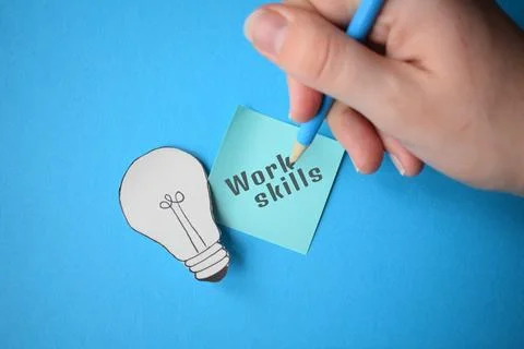 Person Developing Work Skills Concept with Lightbulb and Pencil Stock Photos