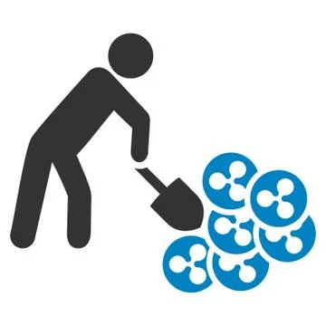 Person Digging Ripple Flat Icon Stock Illustration