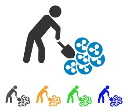 Person Digging Ripple Vector Icon Stock Illustration