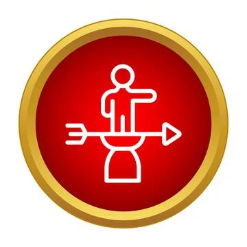 Person directing an arrow indicating forward progress Stock Illustration