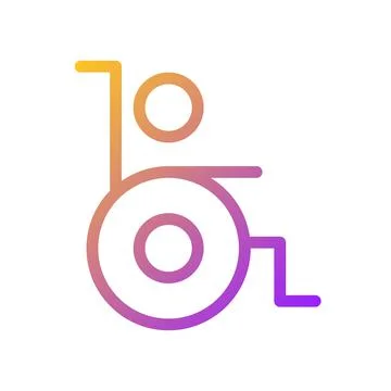 Person with disability pixel perfect gradient linear ui icon 스톡 일러스트
