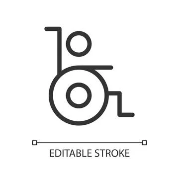 Person with disability pixel perfect linear ui icon Stock-Illustration