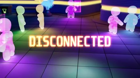 Person is disconnected from computer game - bad connection speed Illustrazione stock