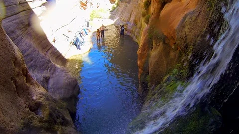 Person diving into a river. Stockbeeldmateriaal 88342484
