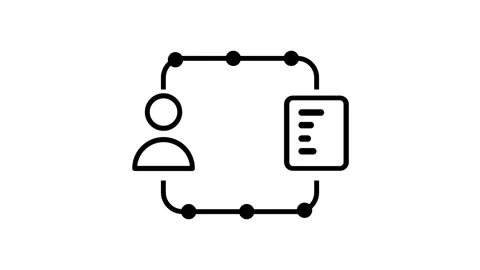 Person Document Data Flow Icon Stock Footage 340305666