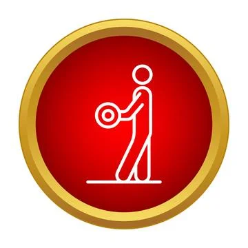 Person doing arm workout with a barbell Stock Illustration
