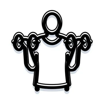 Person doing barbell squat exercise workout icon Illustrazione stock