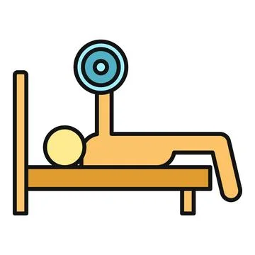 Person doing bench press exercise on a bed Ilustración de archivo