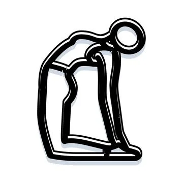 Person doing camel pose yoga exercise icon 스톡 일러스트