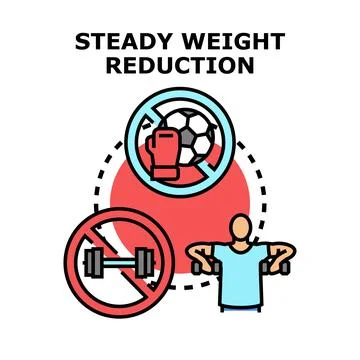 Person doing exercises for a steady weight reduction Stock Illustration