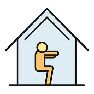Person doing home exercise staying healthy indoors 스톡 일러스트
